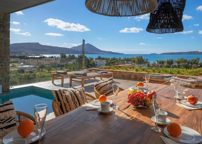 View With Private Pool, Sauna & Seaview 지아로바